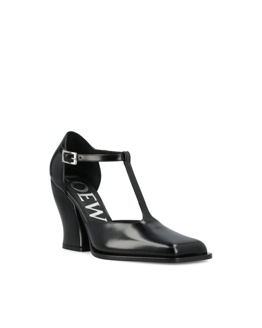 Loewe White Décolleté T-Bar Onda 90Mm Pumps