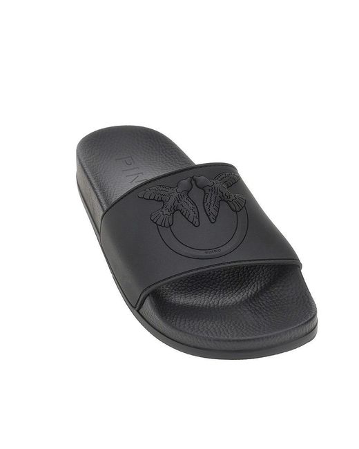 Pinko Blue Love Birds Logo Rubber Slides