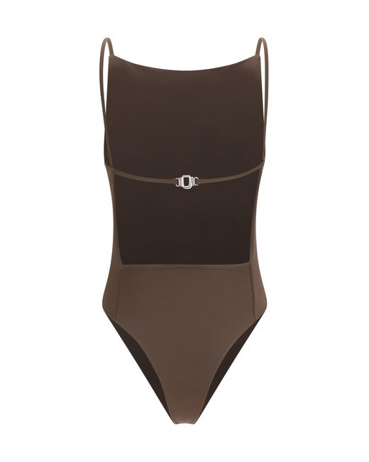 Jacquemus Brown Sole One-Piece Swimsuit