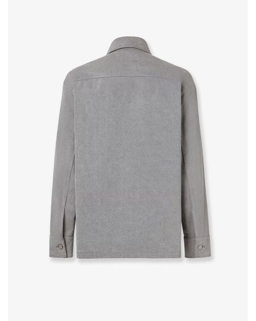 Fendi Gray Jacket Denim Stone Bleached for men