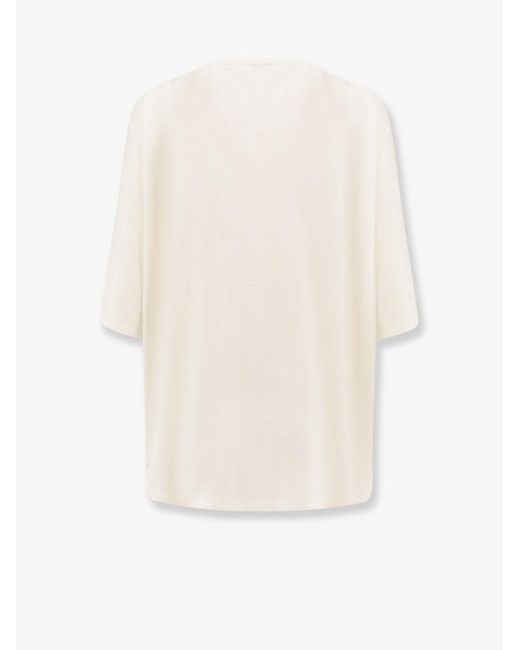Totême White Longline Wool Blend Sweater