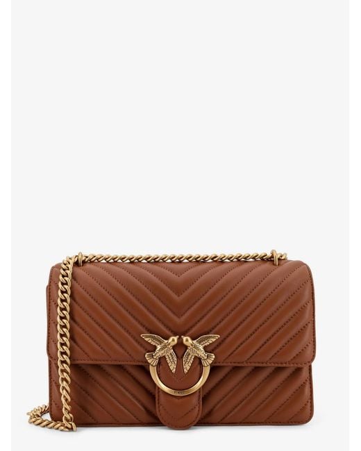 Women's Brown Quilted Leather Crossbody Bag