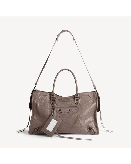 Balenciaga Gray "Le City Bag" Large Handbag