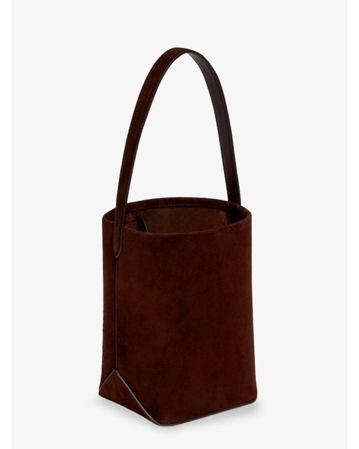 The Row Red N/S Park Tote Edge Suede Shoulder Bag