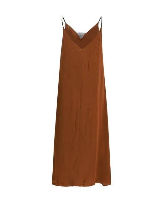 Prada Brown V-Neck Long Dress