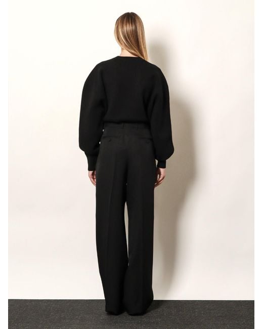Tom Ford Black Sharp Wool Pants With Pleats