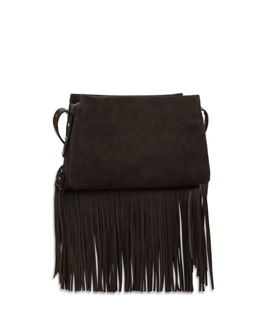 Pinko Black Shoulder Bag Suede