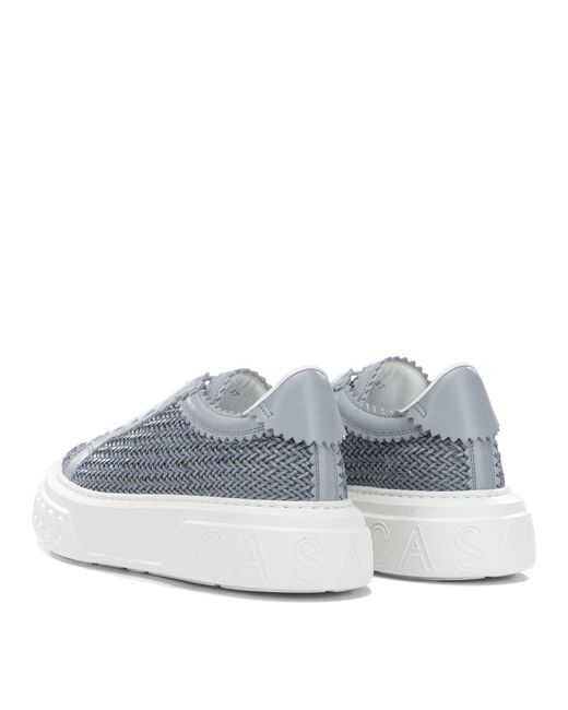 Casadei Blue Light Leather Sneakers