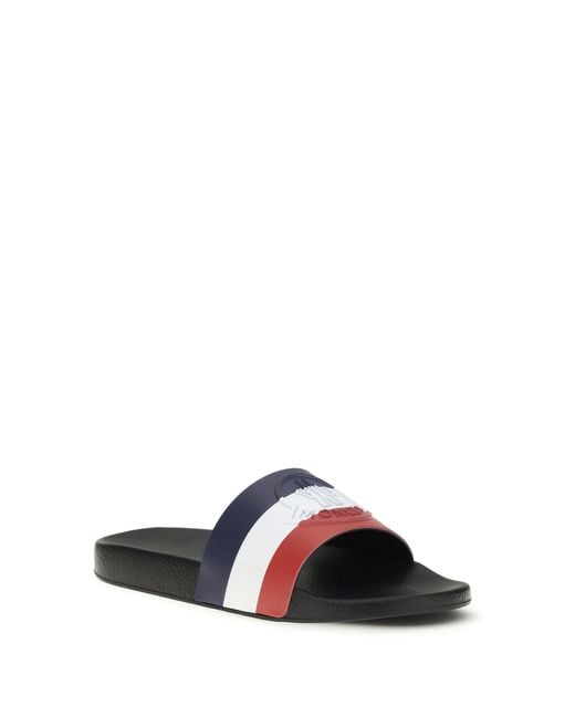 Moncler White Basile Rubber Slippers for men