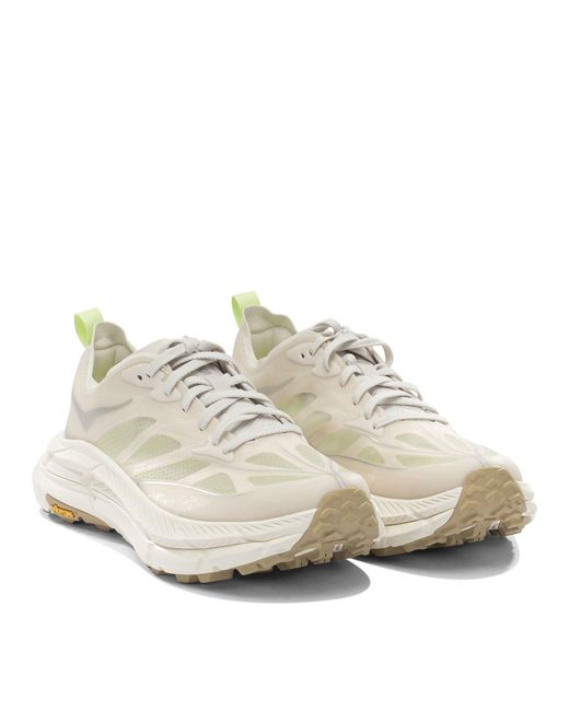 Hoka One One White Fabric Rubber Sneakers Slip-On for men