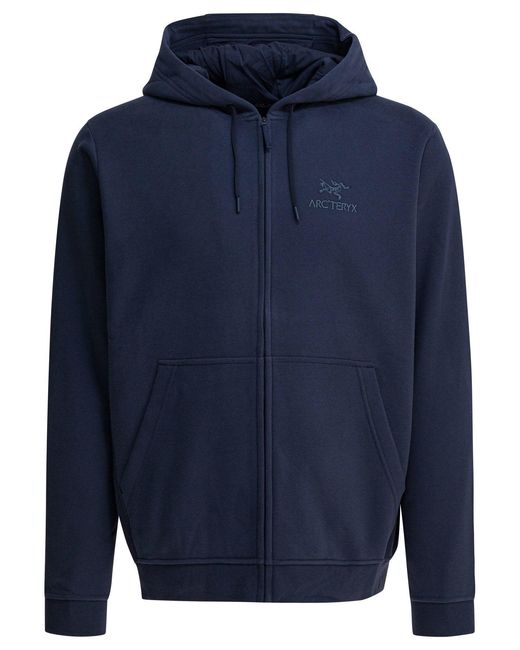 Men's Blue "Emblem Fz" Zipper Sweatshirt