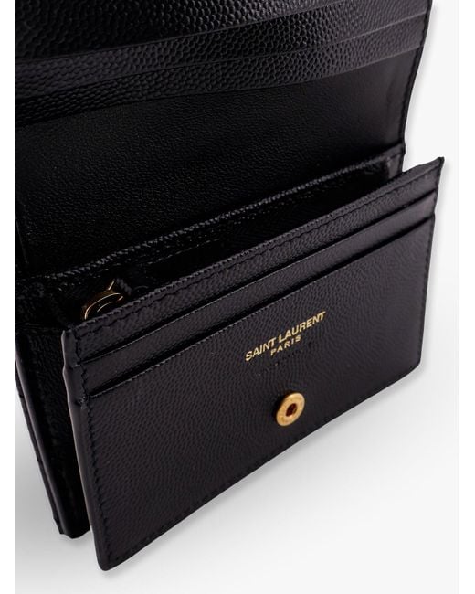 Saint Laurent Black Quilted Leather Card Holder