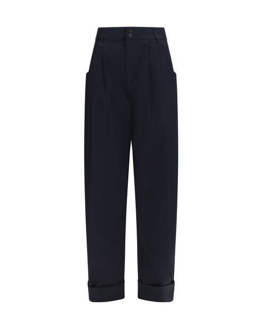 Jacob Cohen Blue Lindsay Barrel Wide Pants Gabardine