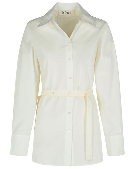 Rohe White Combined Silk Poplin Vest Shirt