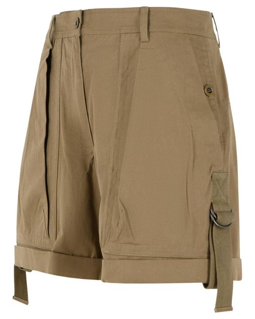 Isabel Marant Natural 'Boniza' 'Kaki' Cotton Shorts