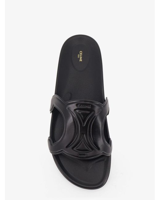 Céline Black Triomphe Leather Sandals for men