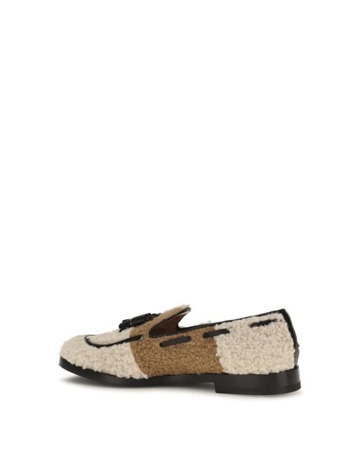 Fratelli Rossetti White Bouclé-Effect Loafers Avorio/Noce