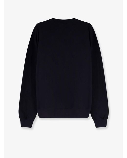 Gucci Blue Cotton Sweatshirt With Frontal Embossed Logo for men