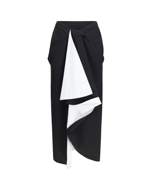 Givenchy Blue Draped Midi Skirt