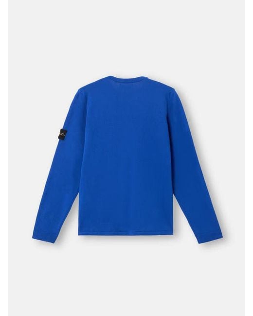 Stone Island Blue Organic Cotton Sweater for men
