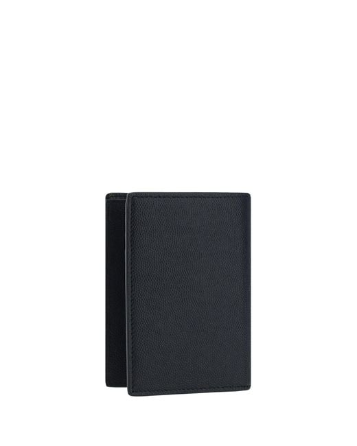 Saint Laurent Black Logo Card Fold Wallet for men