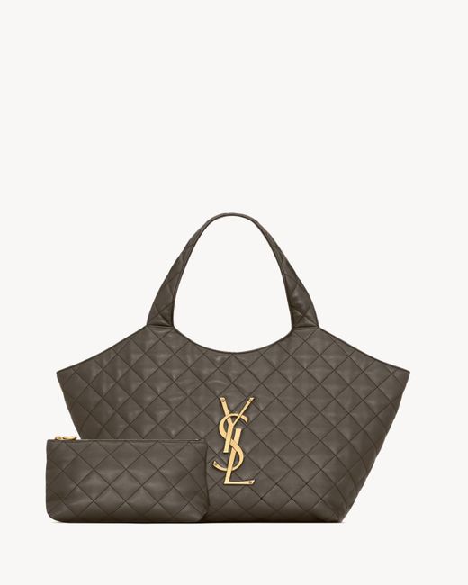 Saint Laurent Gray Icare Medium Shoulder Bag