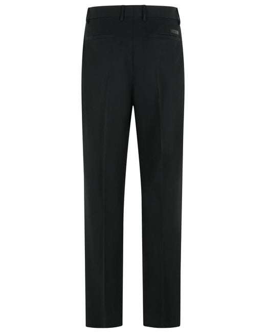 Versace Black Virgin Wool Trousers for men