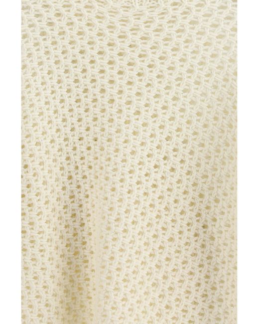 Fabiana Filippi White Jumper Platinum Yarn With Micro Sequins
