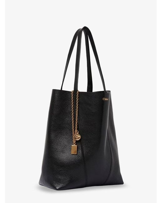 Chloé Black Spin Leather Shoulder Bag