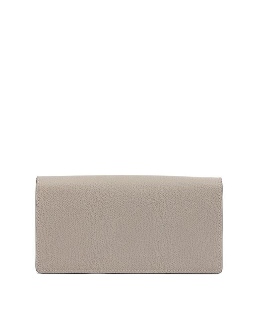 Valextra Gray Clutch "Iside" With Chain