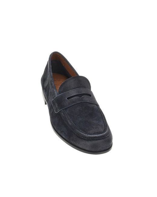 Church's Blue Suede Leather Loafers for men