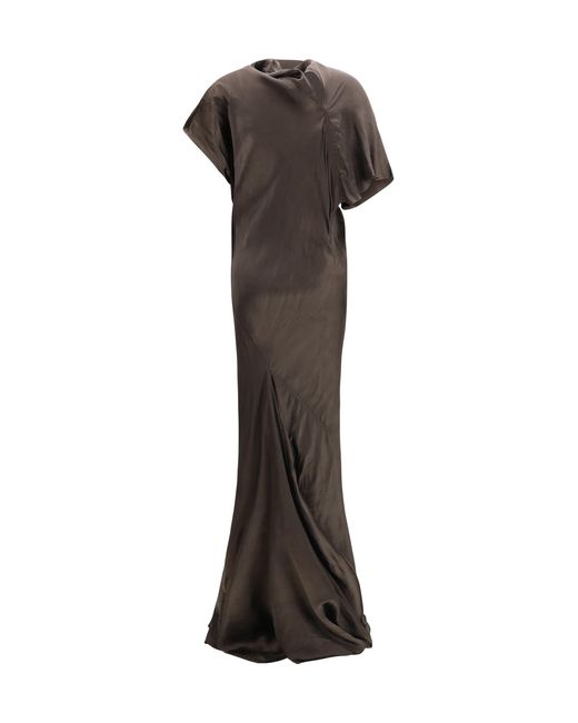 Rick Owens Brown Seb Dress With Pull-On Styling