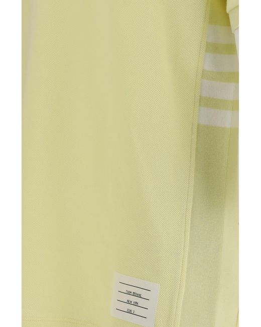 Thom Browne Yellow Polo Shirt Whit Iconic Bands for men