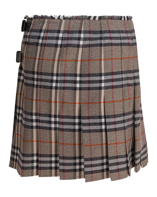 Burberry Multicolor "Check" Wool Mini Kilt
