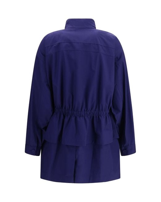 Fendi Blue Midi Poplin Parka