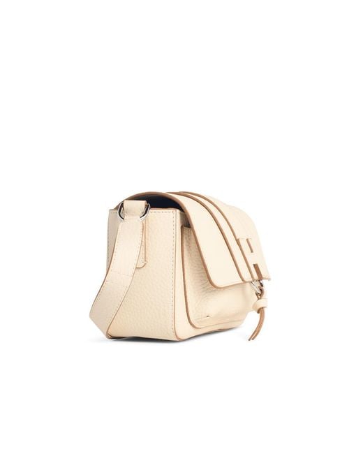 Hogan Natural Flap Trend Ivory Leather Shoulder Bag