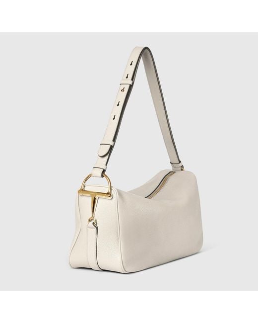 Gucci Natural Half Horsebit" Shoulder Bag
