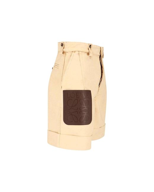 Loewe Natural Anagram Cotton Shorts