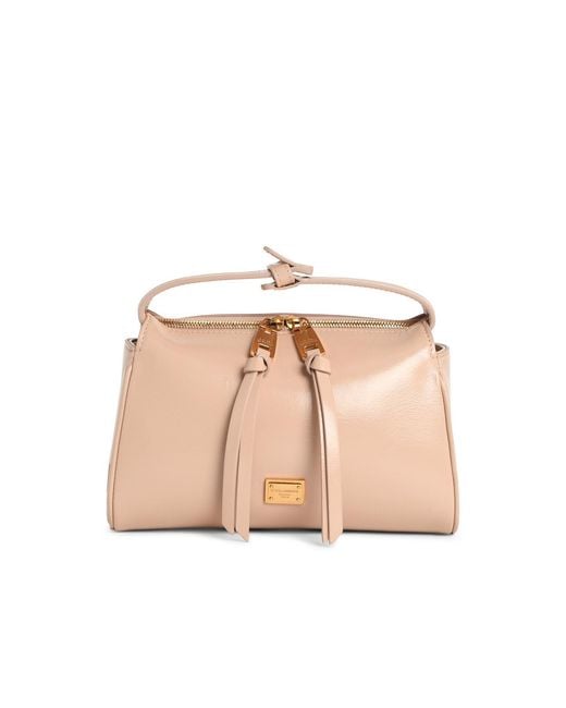 Women's Natural 'Vittoria' Leather Handbag Nude