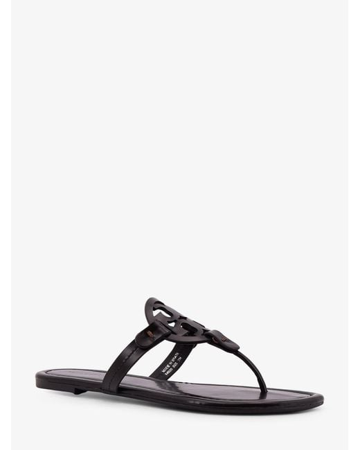 Tory Burch Black Leather Thong Sandals