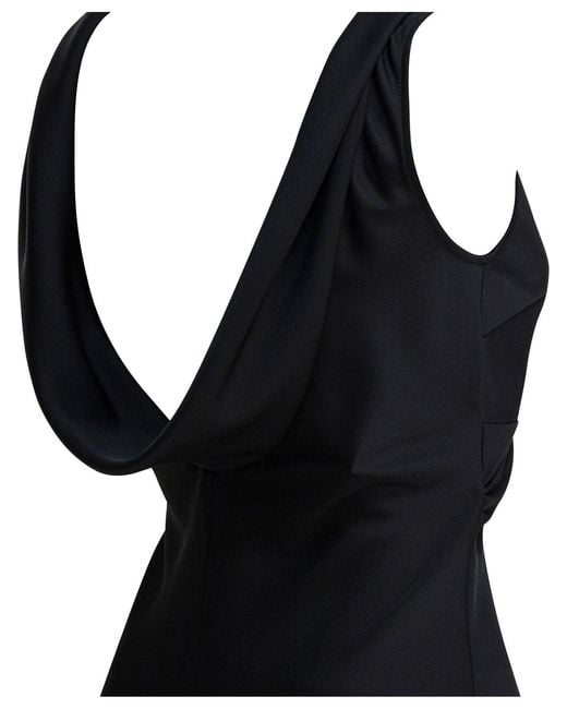 Semler Black Long And Flared Dress Dresses