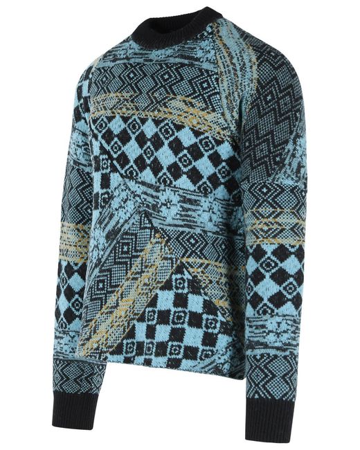 Dries Van Noten Blue 'Macos' Wool Sweater for men