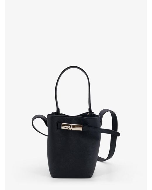 Longchamp Blue Le Smart Leather Bucket Bag