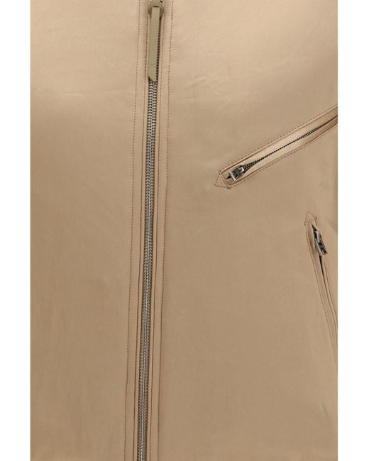 Tom Ford Natural Satin Aviator Bomber Jacket Buff
