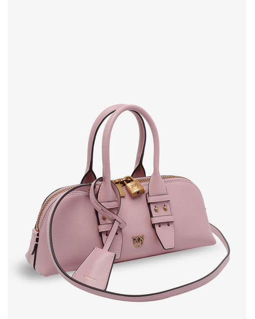 Pinko Pink Bowling Escape Leather Handbag