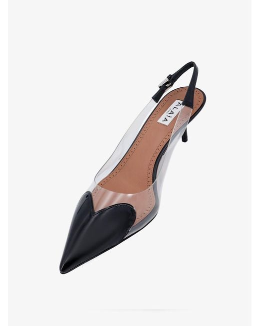 Alaïa White Le Coeur Slingback Pvc And Leather Pumps