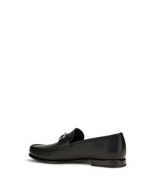 Ferragamo White Gancini Ornament Loafers for men
