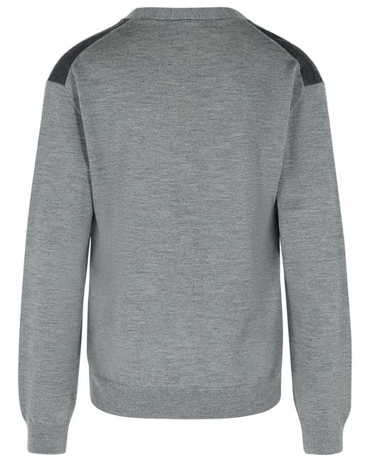 Lanvin Gray Wool Cardigan for men