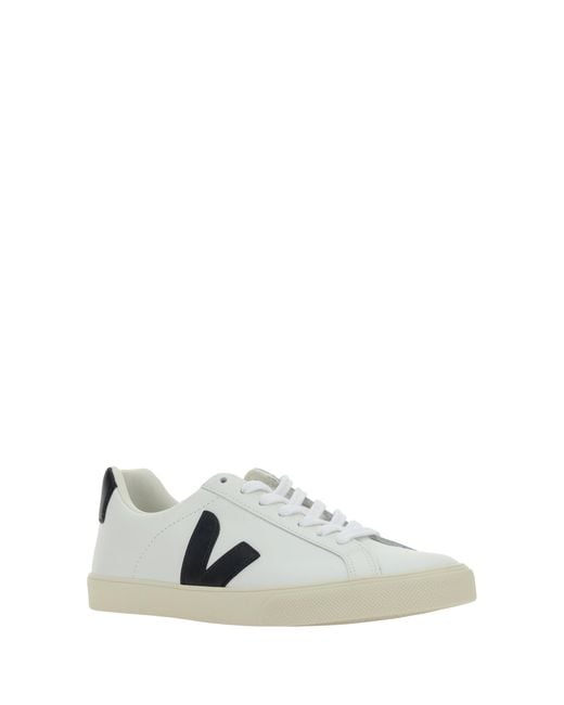 Veja White Esplar Logo Leather Trainers