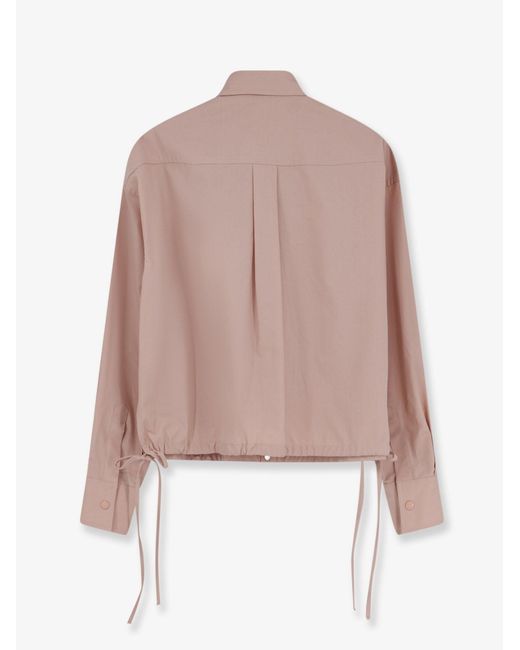 Moncler Pink Cotton Shirt With Drawstring